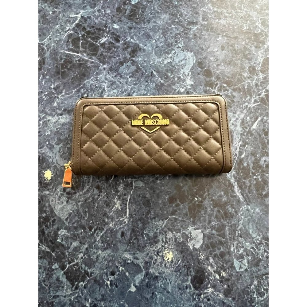 Love Moschino Quilted Leather Wallet Grey
